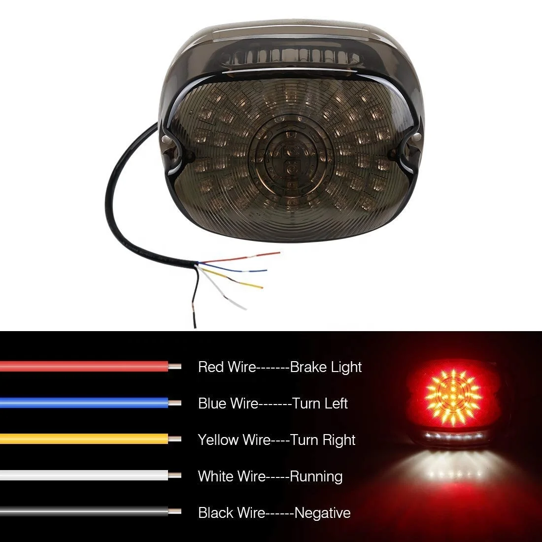 Дымовая линза, стильный светодиодный задний фонарь, стоп-сигнал поворота для моделей Harley Sportster 1200 Dyna FXST