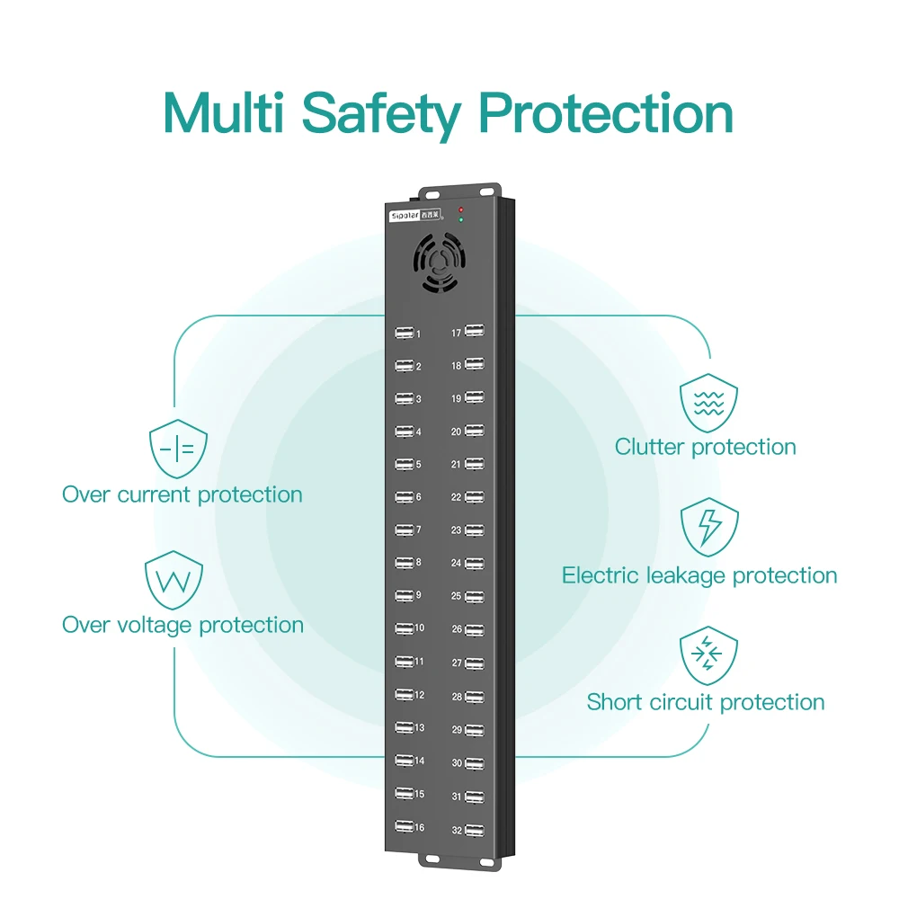 A-832 32 port usb hub  240W  powered usb hub splitter expansion phone charging station