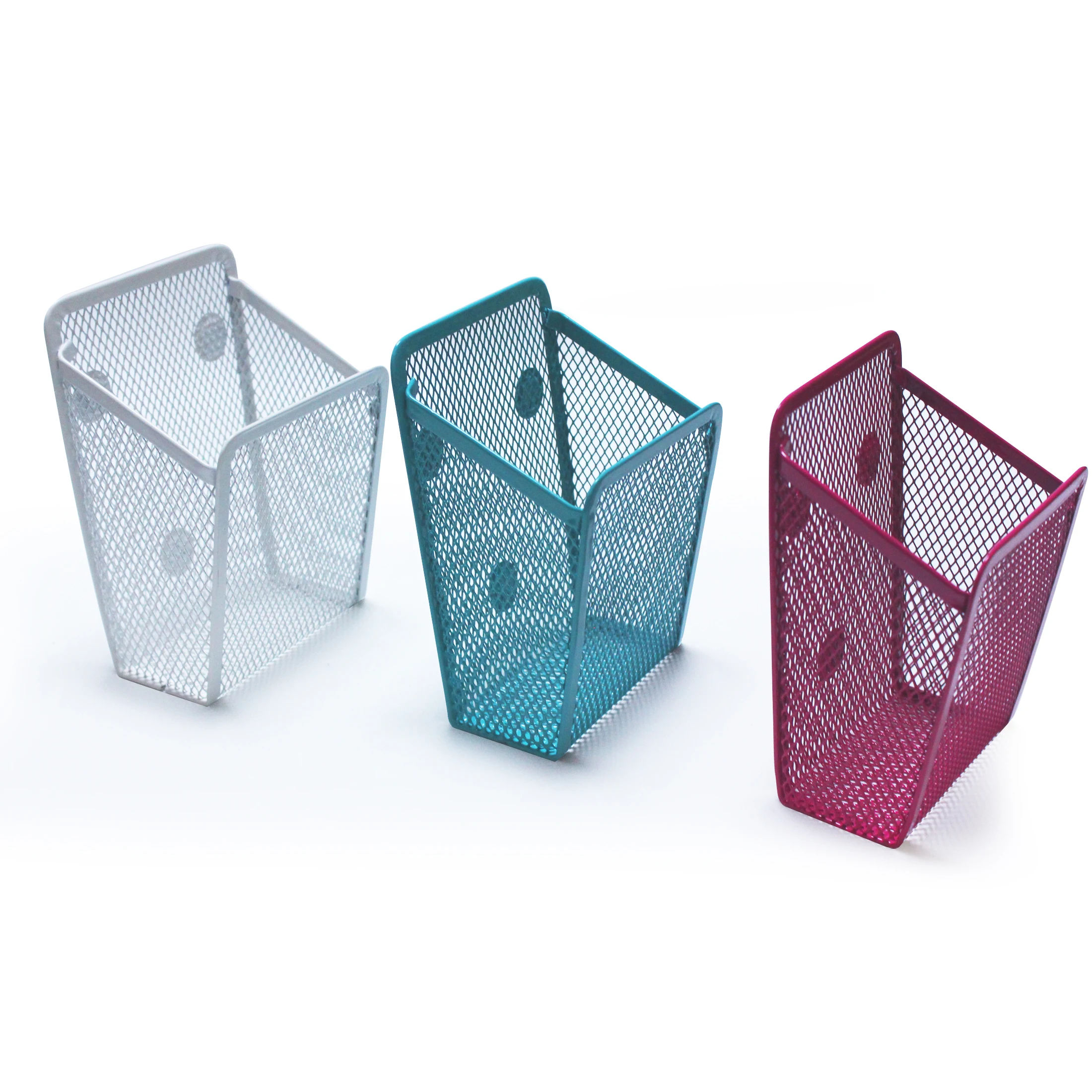 
Magnetic square pen holder for office storage metal mesh desk Manager 