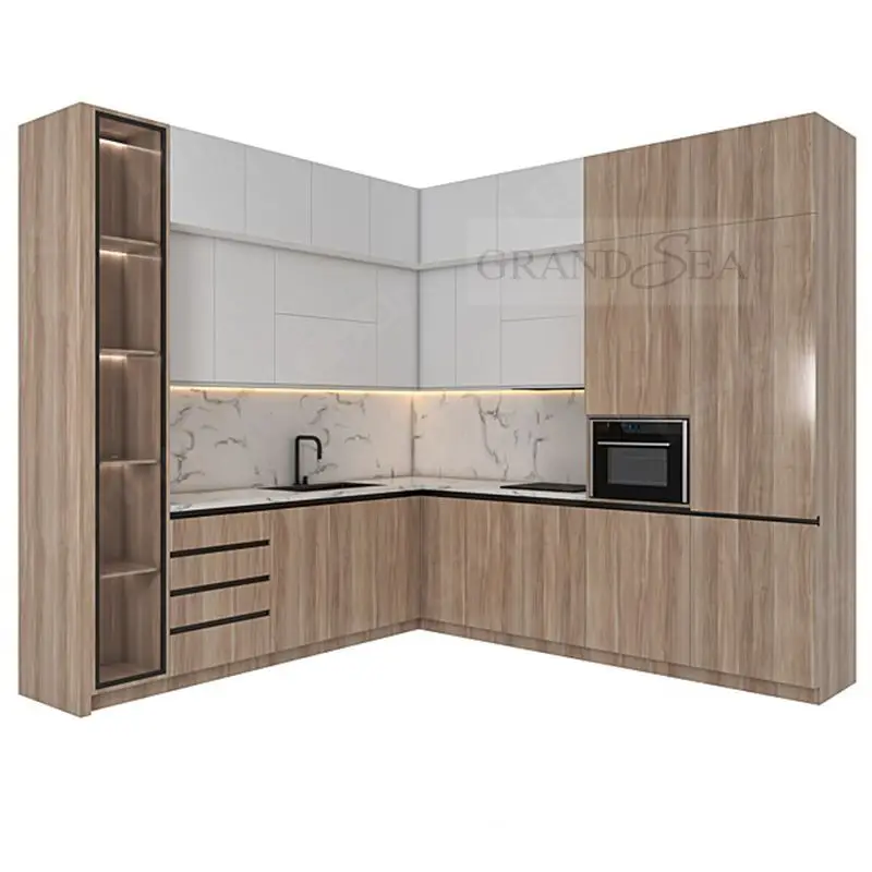 Low price compact all in one movable 3 pieces kitchen cabinet pantry units