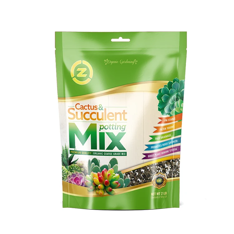 Hot Sale Customized Reusable Ziplock Stand Up Pouch Zipper Plastic Soil Bag For Pelletized Soil Acidifier