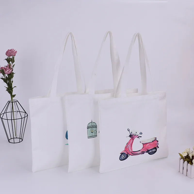 Canvas Bag Men and Women Bag Colorful Printing Portable Eco-Friendly Shopping Bag Large Capacity