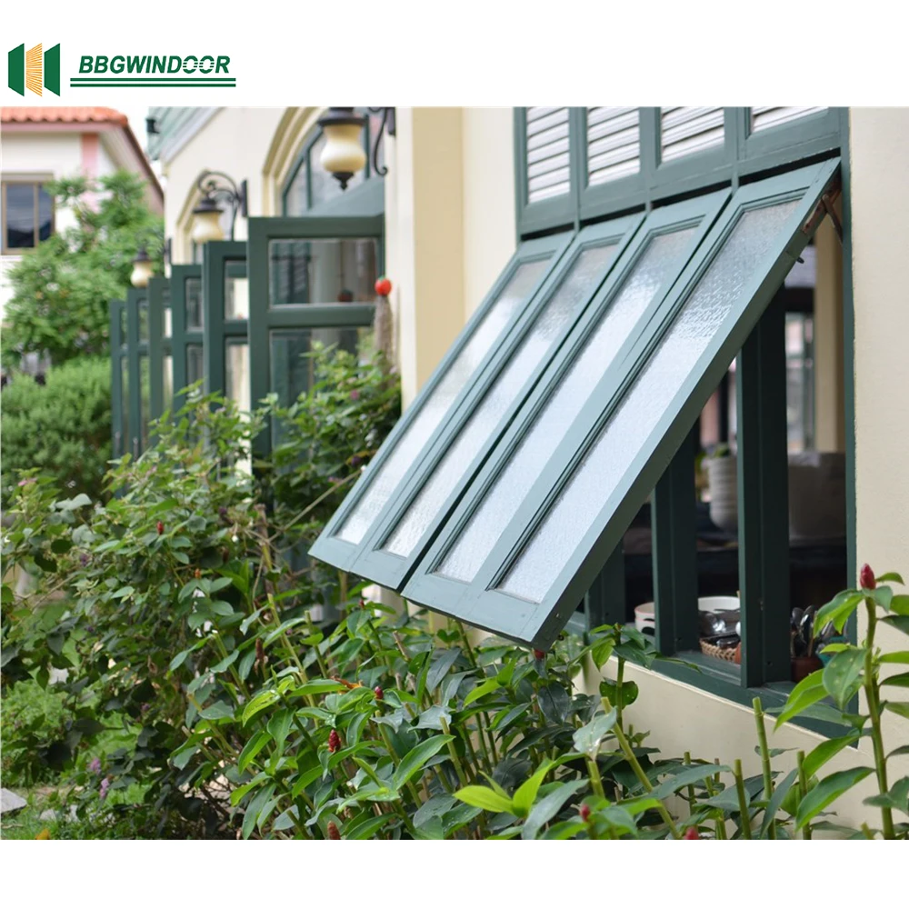Lukliving Awning Windows Custom Modern Double Glazing Interior Aluminum Ceiling Hanging Glass Awning Windows