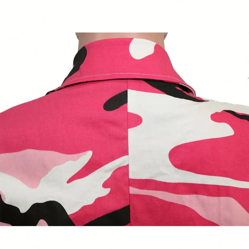 2023 women winter coat streetwear fashion long trench outerwear long trendy camo trench  jacket