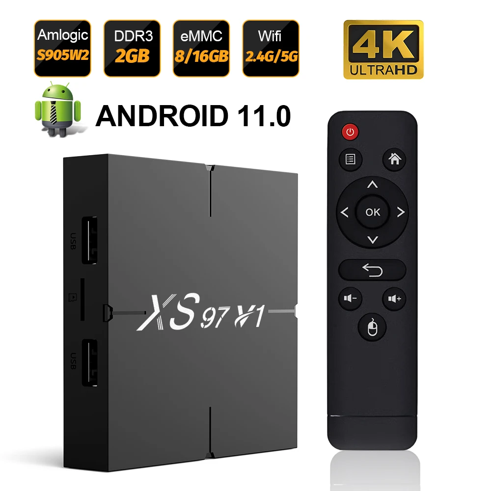 smart tech tv box 2GB 16G s905w2 Xs97 V1 global version android box tv