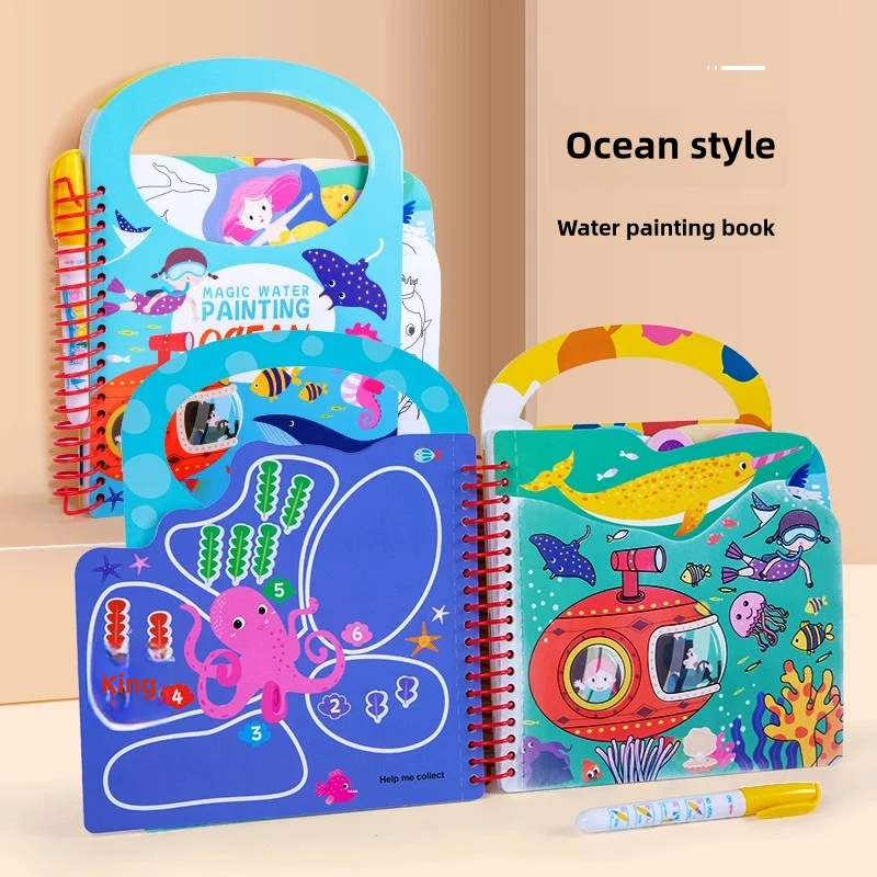 Hoye Crafts Early Childhood Education Picture Book Set Popular Baby Quiet Book Fun Water Painting Busy Book New Toys