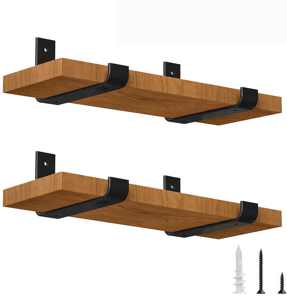 Shelf Brackets Rustic Industrial Metal Iron Wall Floating Brace Support For DIY Open Shelving Hardware Multiple Sizes Available