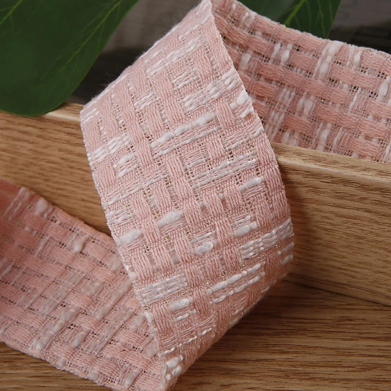 Korea checked Thick knitted fabric ribbon handmade diy bow hair accessories garment hats decoration bows ribbon material