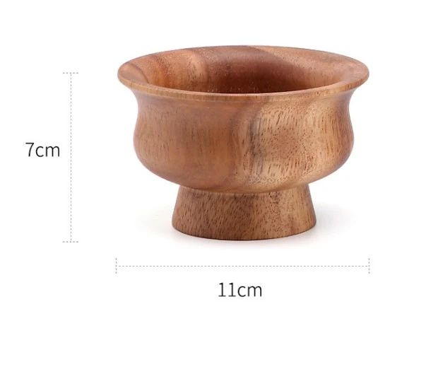 Multiple Sizes from 10 to 26cm Eating Utensil Smooth Natural Acacia Wood Bowl Set for Food Noodle