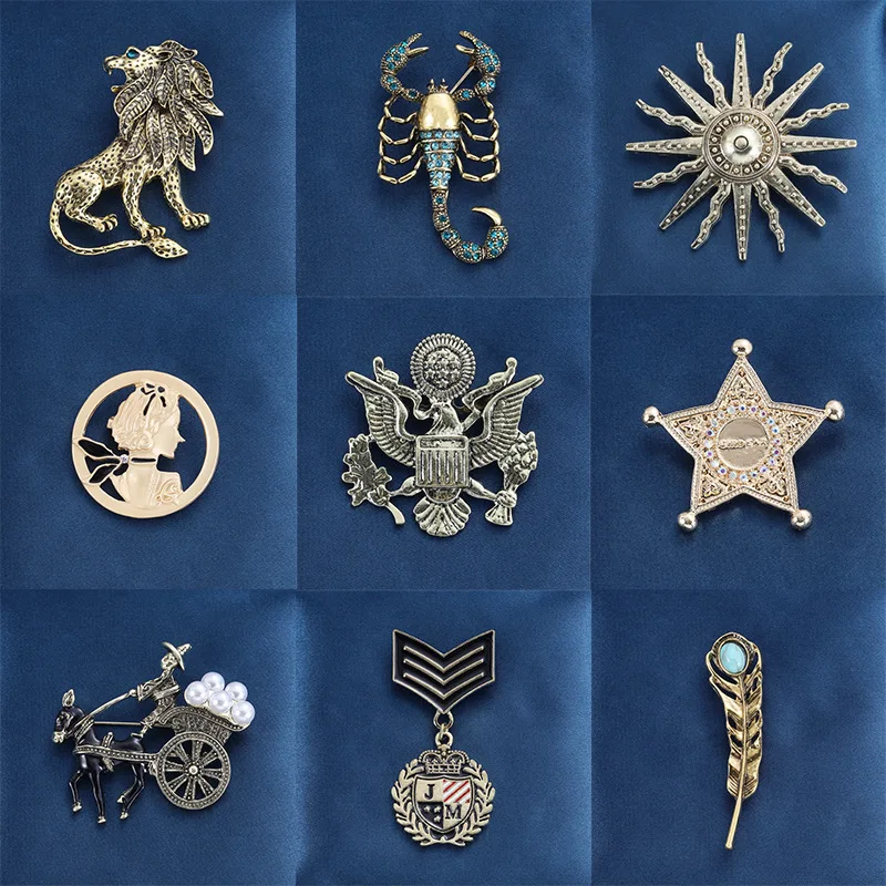 Factory customized Europe and the United States retro brooches brooches British style badges clothing accessories accessories