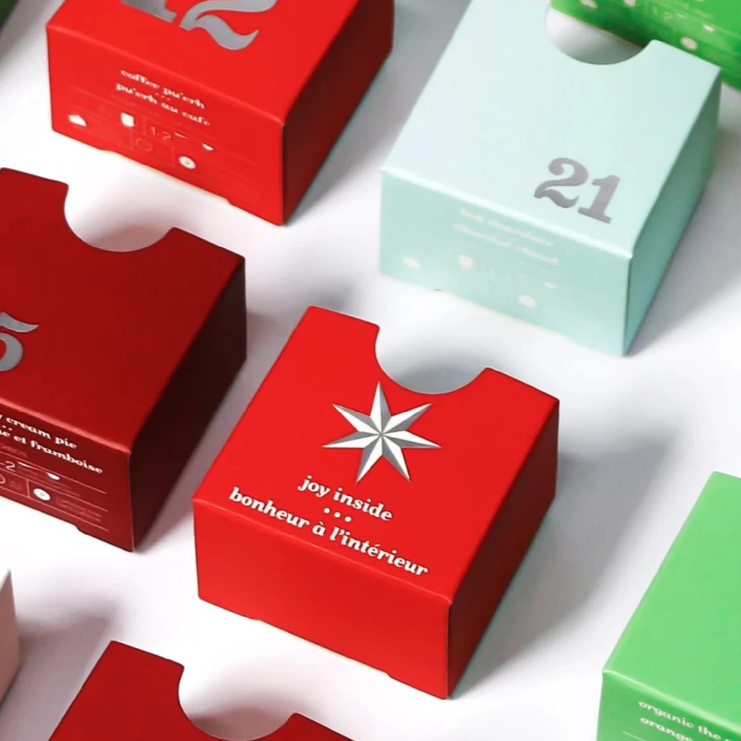 Custom Advent Calendar Luxury Cardboard Paper Gift Beauty Cosmetic Packaging Mistery Surprise Christmas Advent Calendar Box