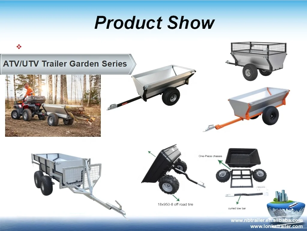 Factory Supply Off-road Motorcycle Attachment ATV Dump Trailer Tractor Trailer Farm Dump Trailer