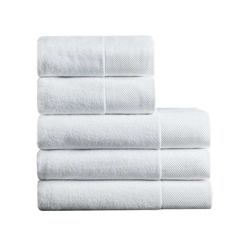 Factory Custom logo luxury hotel 100% cotton thick big bath towels set