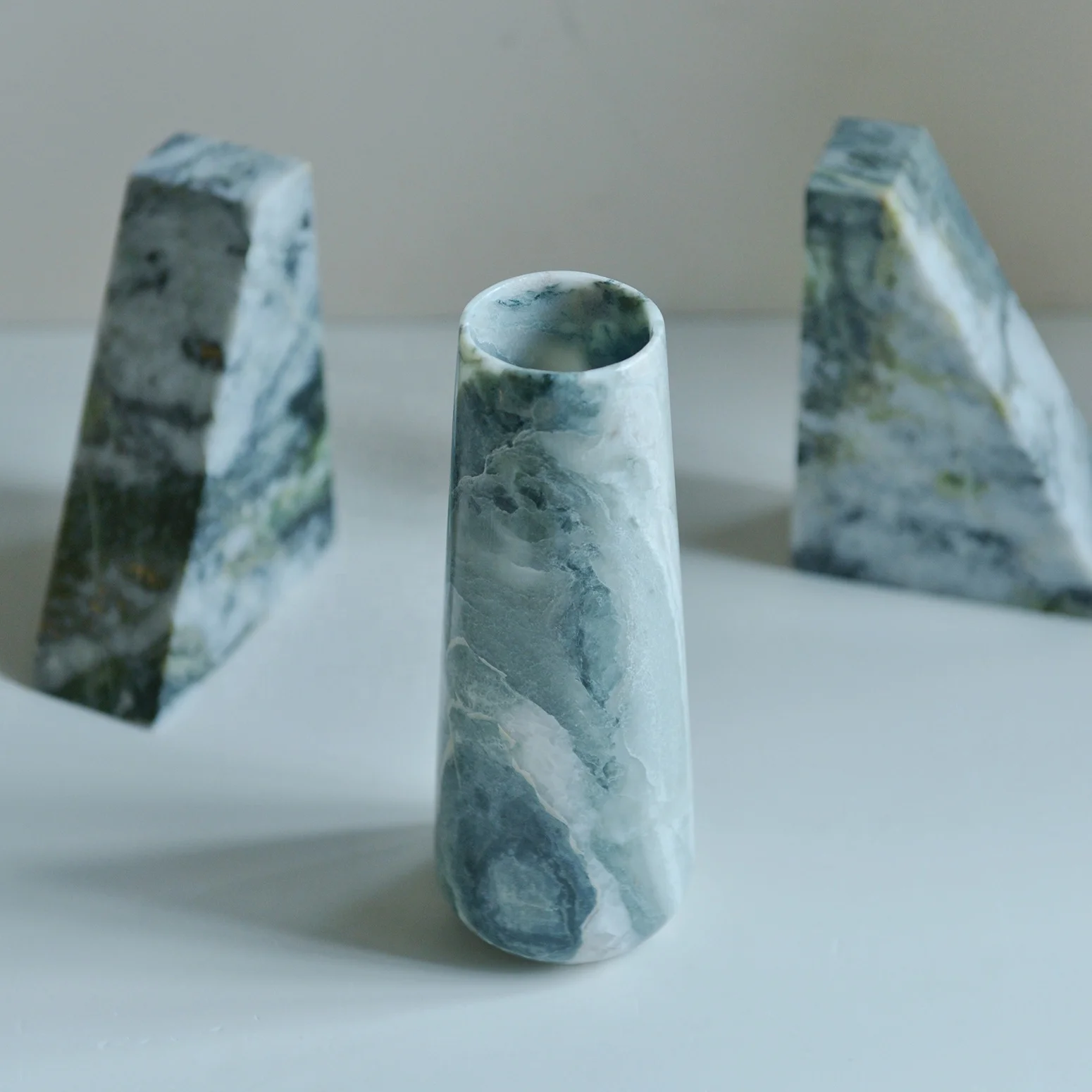 Nordic style Creative Marble Stone Home Decorative Flower vase Luxury Marble Stone vase