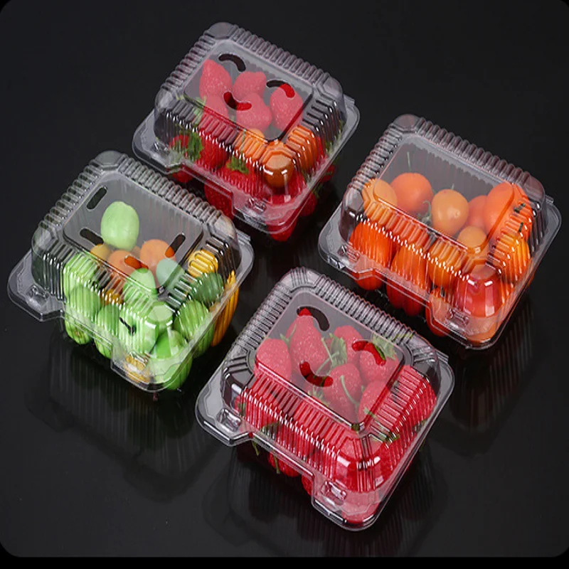 Custom PET & R-PET Clear Plastic Food Container with Tamper-Resistant Lid Disposable Dry Nuts Fruit Box