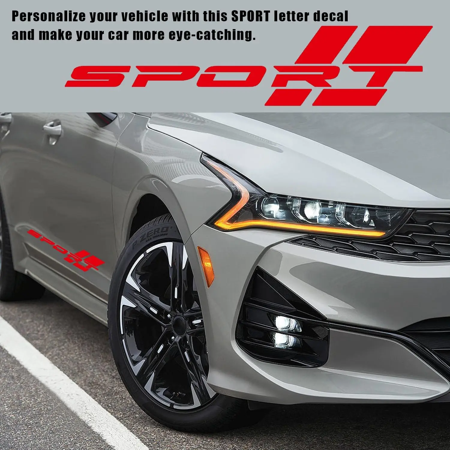 2Pcs Vinyl Sport Racing Letter Decal Decorative Stickers Emblem Car Styling Adhesive Tape Accessories For Car