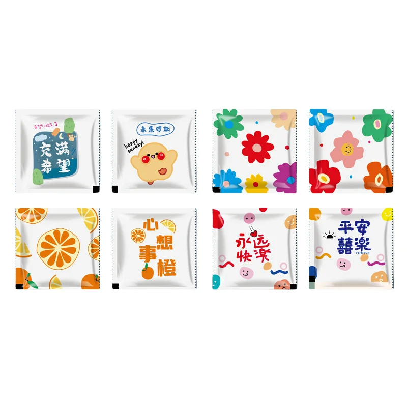 Custom Design Single Packed Cleaning Wet Tissue Individual Pack Small Mini Hand And Mouth Wipes Sachet Wet Wipe For Restaurant