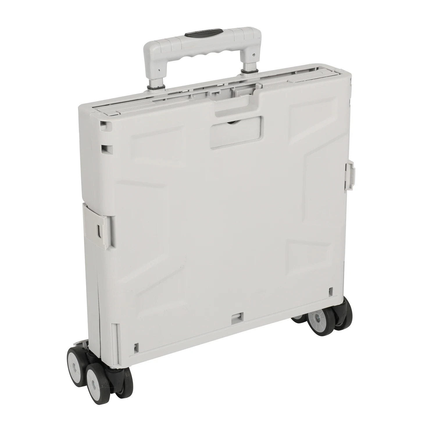 Quick Cart Collapsible Rolling Crate Wheels Foldable Basket Capacity Heavy Duty Plastic Sit Folding 80lbs Carton Customized 77mm