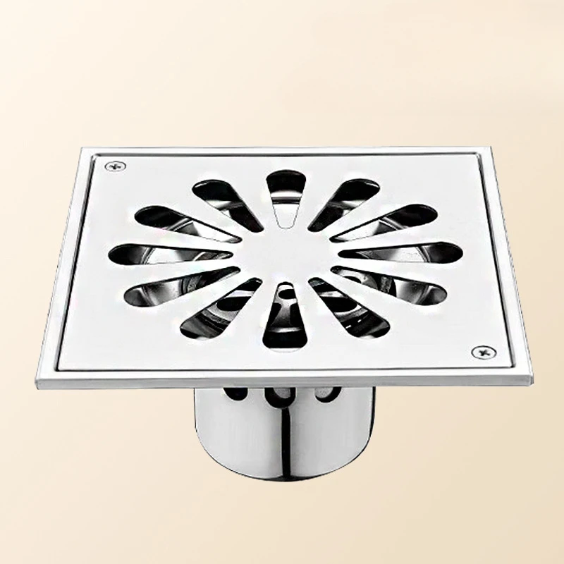 304 Stainless Steel Deodorant and Anti-blocking Balcony Floor Drain Large Displacement Rooftop Filter Sewer Lid Square