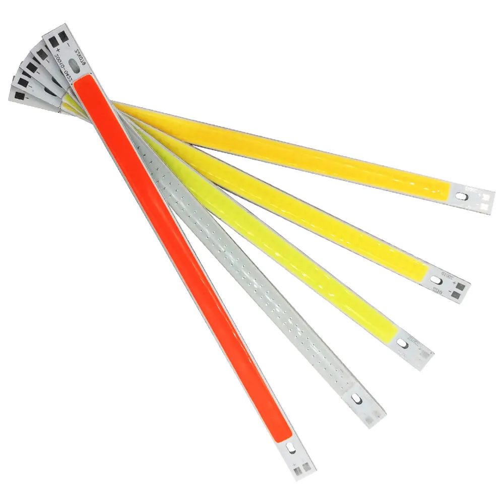 200mm COB LED Strip 12V Lamp 10W 1000LM Red Blue Green Yellow White Color LED Bar Lights for Car Bulbs Worklamp Decor Lighting