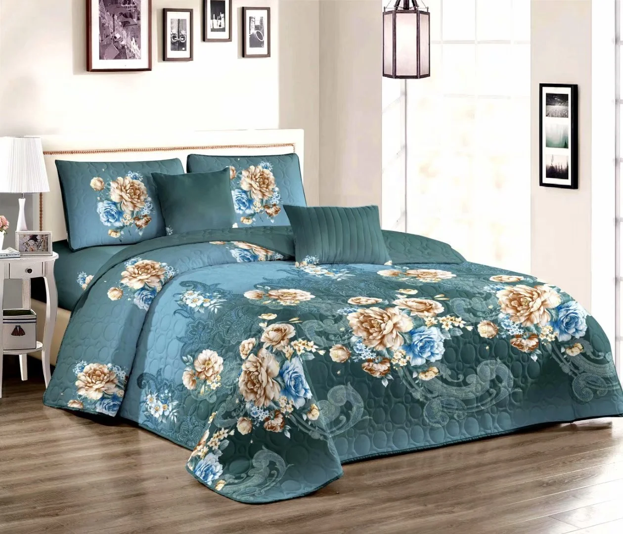 Stable Quality Stock Fabric Active Spring Design Printed 3 pcs Bedding Set with Fast Delivery
