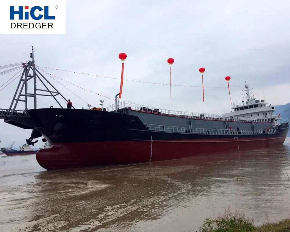 China HICL dredger shipyard 1000t suction hopper dredger with self-propeller, belt conveyor, hopper and suction pump sale