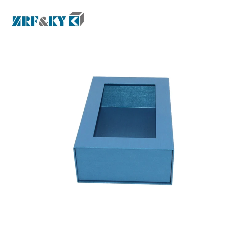 Custom Brand Logo Printed Hot Stampig Rigid Hard Paper Perfume Gift Packaging Clear PVC Window Box