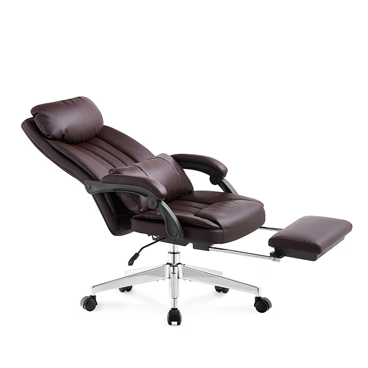 Pu Leather Executive Office Chair Vintage luxury Executive Leather Swivel Chairs with Footrest office desk and chair set