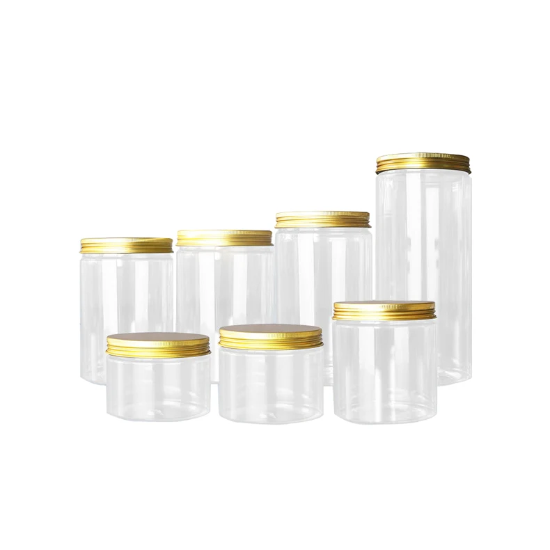 cosmetic packaging 30ml 50ml 60ml 100ml 120ml 200ml 250ml 500ml 1000ml clear amber black pet plastic cream jar with plastic lid