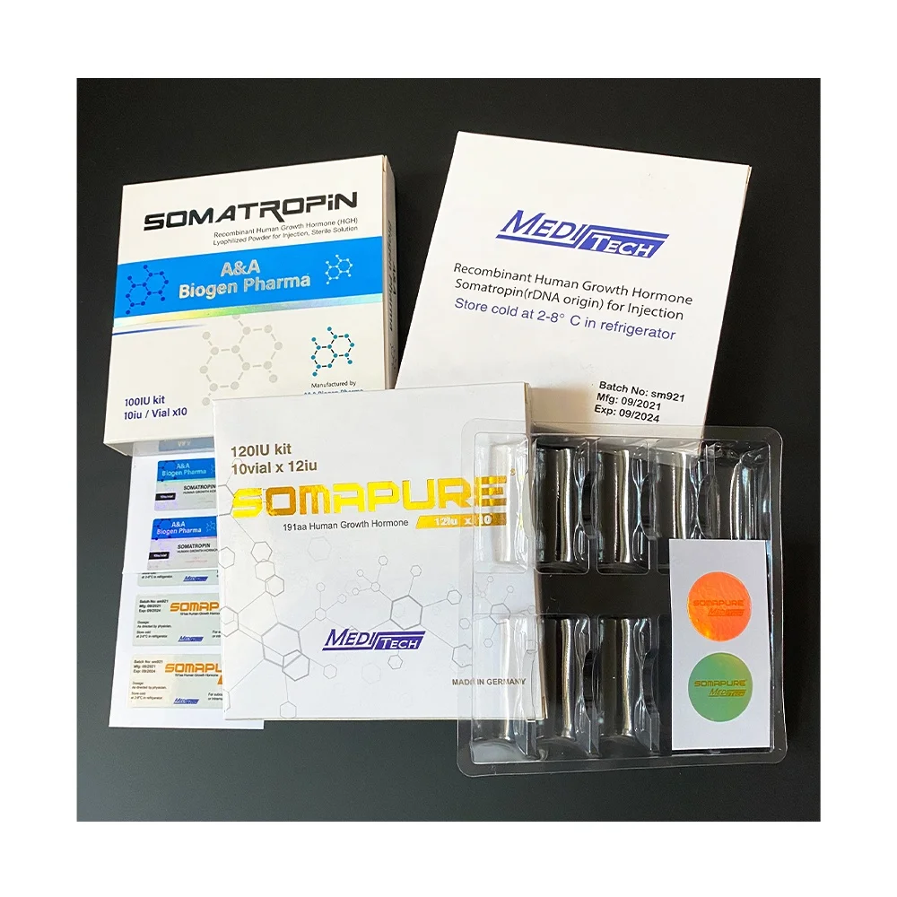 Somatropina 191aa human groth hormone packing tray 10 x 2ml vials hgh packaging boxes stickers with customized design