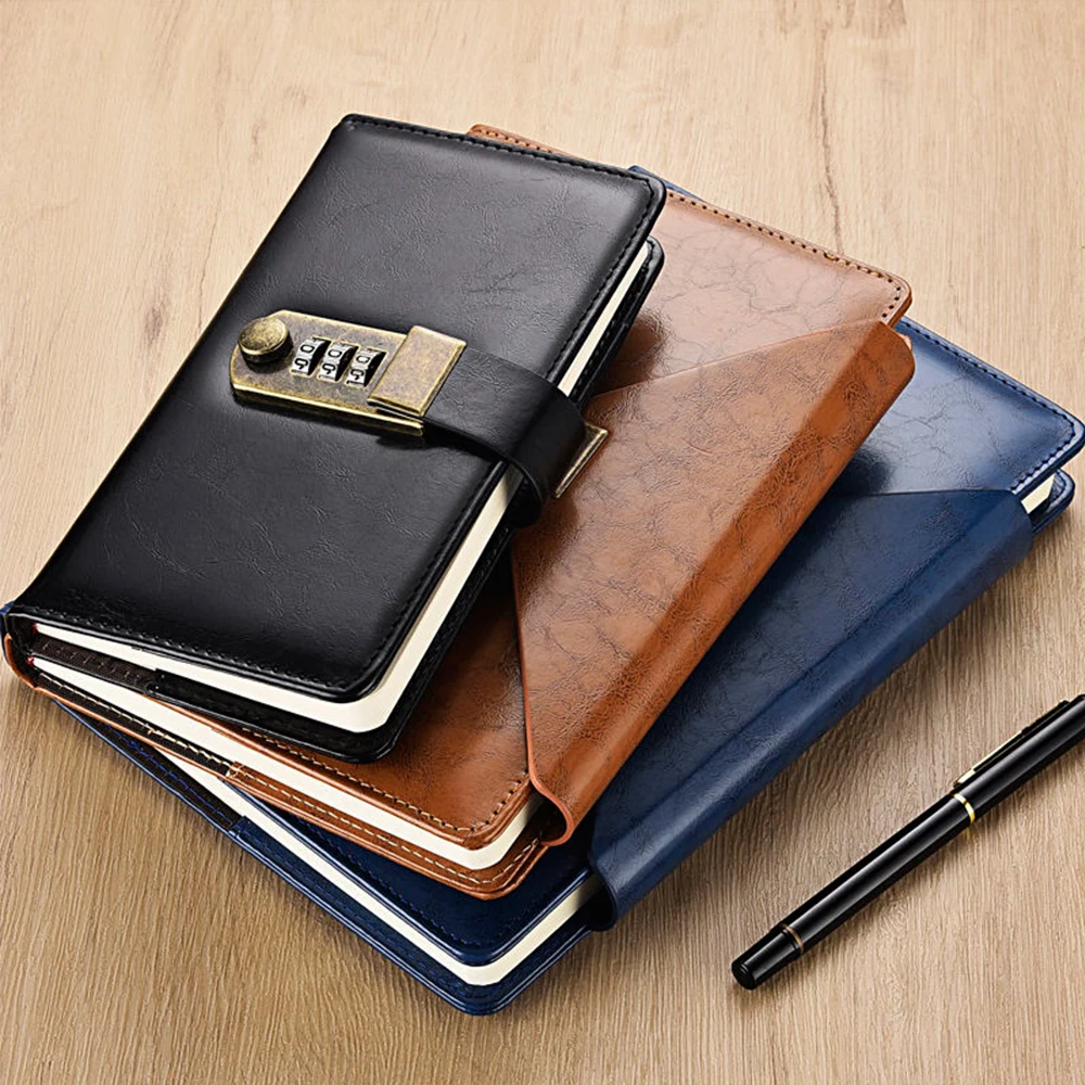 LABON A5 A6 Travel Notebook Combination Lock Password Agenda Diary Journal Notepad Business Stationery