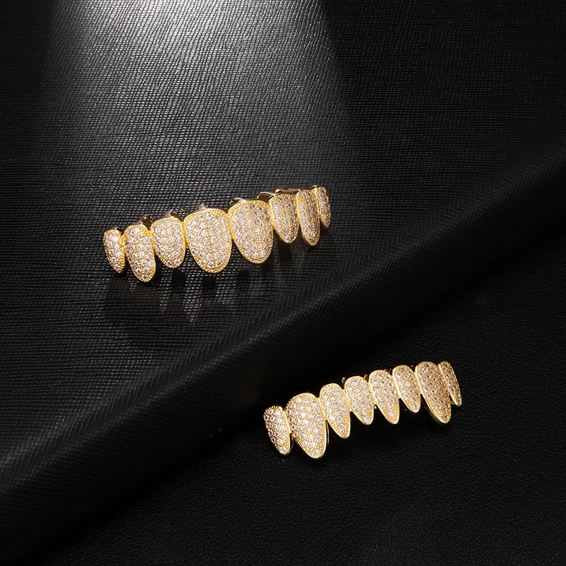  Iced Out полностью вымощенные шикарные камни из кубического циркония Grillz CZ бриллианты грили мужские Рэппер Роскошные Хип-хоп ювелирные