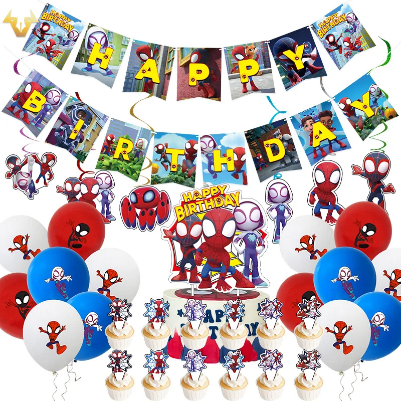 New Stock Spider-Man and His Amazing Friends party Paper Towels Plates Banner Balloon Decorations