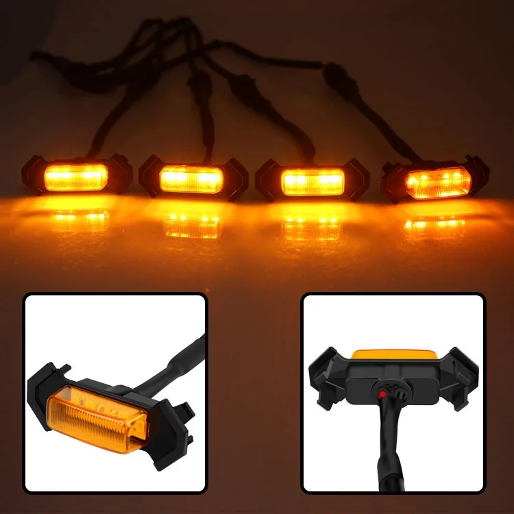 LED Front surface mounted Grille Lamps Amber Flashing Strobe grille light for car Tacoma GMC Ford truck
