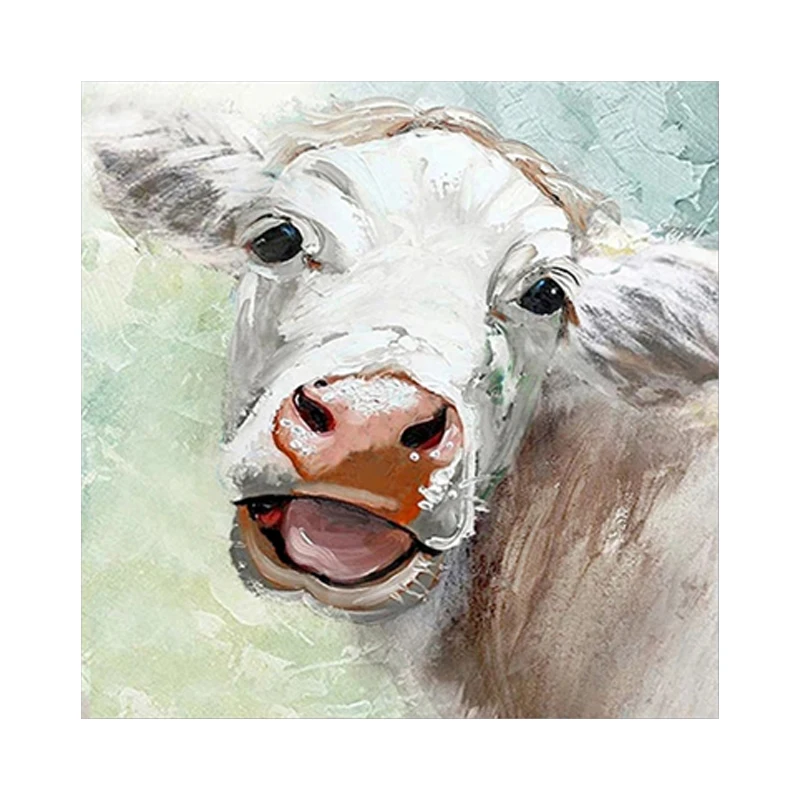 Popular Interior Accessories Hotel Home Decor Pictures Modern Wall Art Cow Painting Canvas with Frame