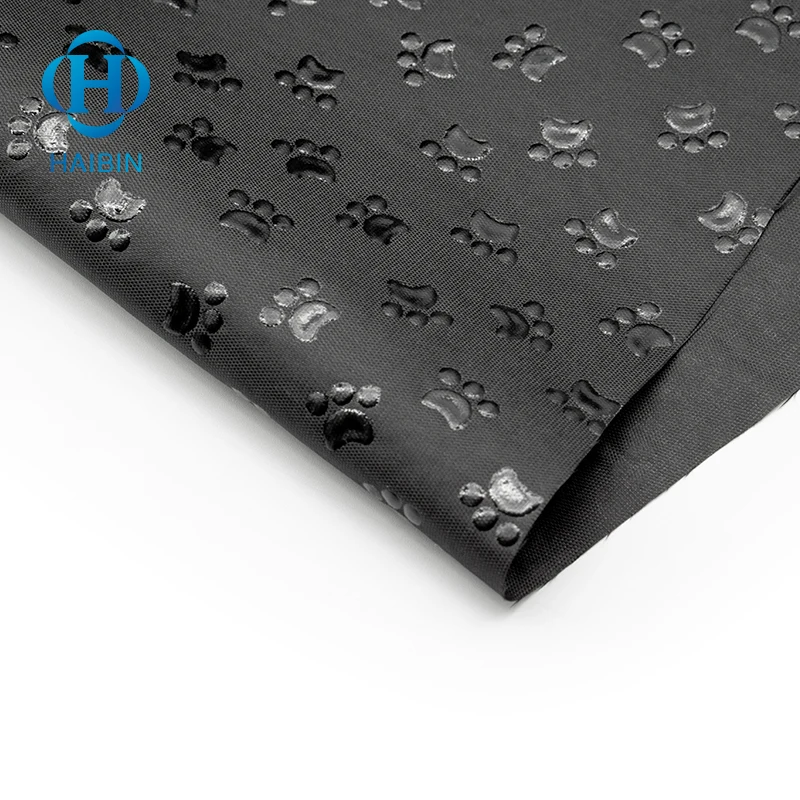 150D Oxford Anti-slip Fabric 100% Polyester Drip plastic fabric Puppy PAWS dripping plastic patterns