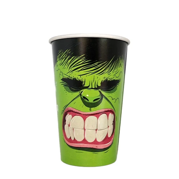 New fashion style  colorful cartoon custom logo eco-friendly printed  disposable ice cream cup cold paper cup