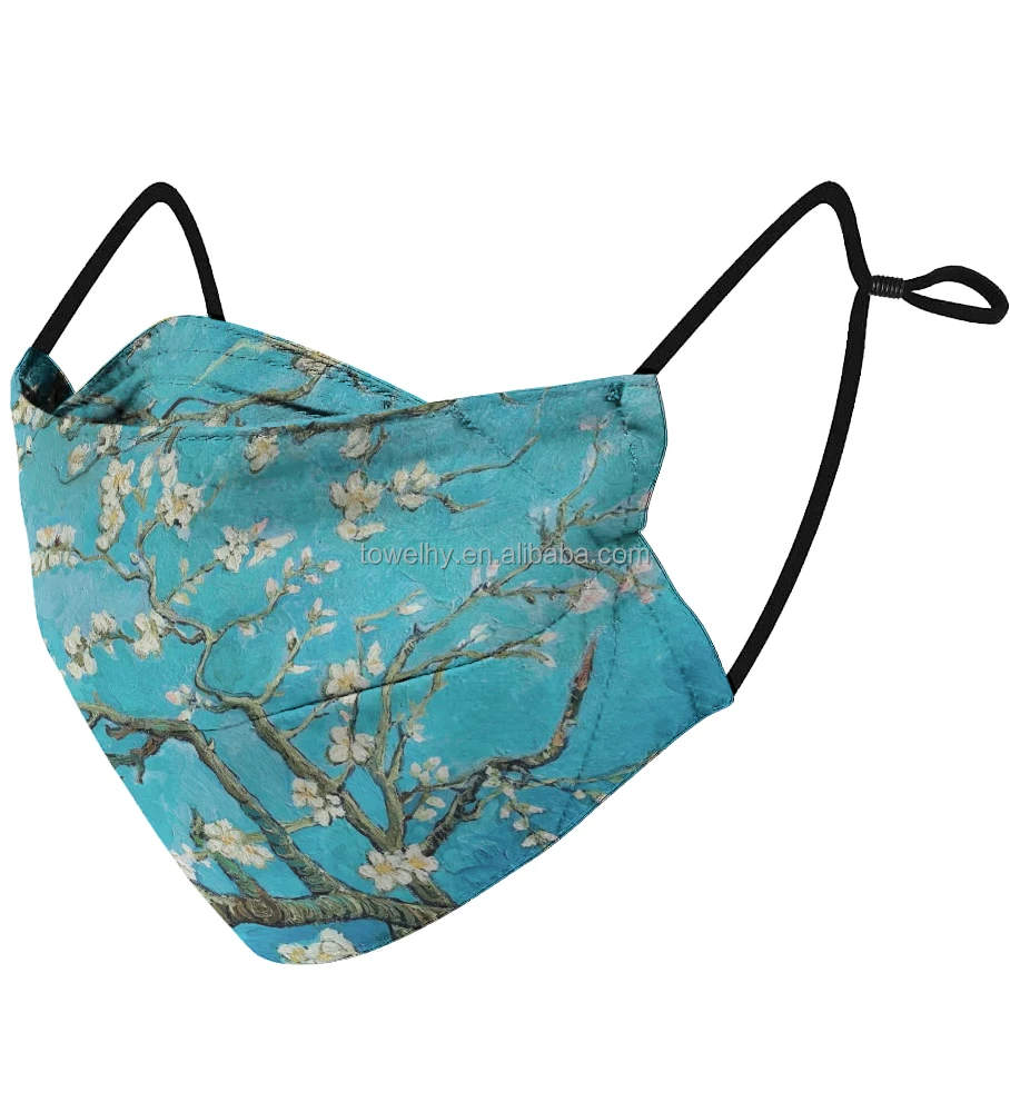 Customized sublimation digital printing 3D origami cloth cotton facemasks face cover