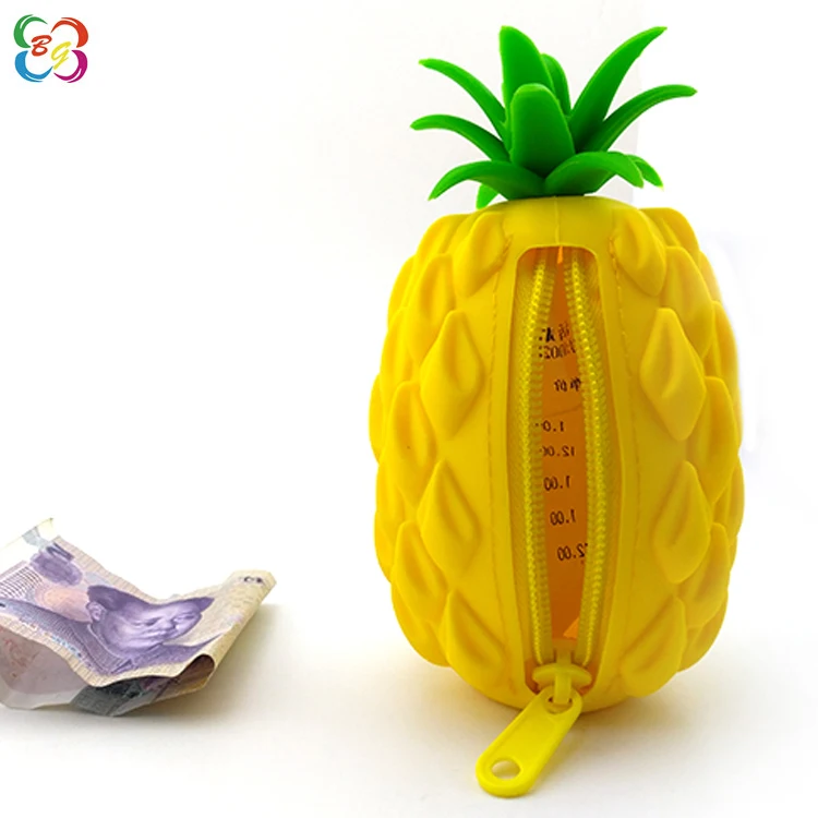 Лидер продаж, кошелек для монет в виде ананаса, силиконовый кошелек с фруктами