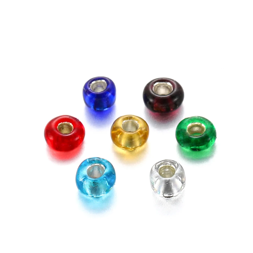 1200pcs Get Free 600pcs Silver Hole Cover Translucent Bead Czech Glass Seed Beads Charm Bracelet Findings DIY Jewelry Makings