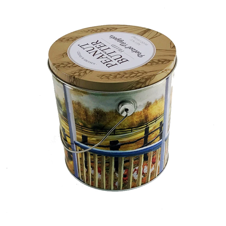 1 gallon 2 gallon and 3.5 gallon America Market Metal Bucket Gourmet Popcorn Tin Can