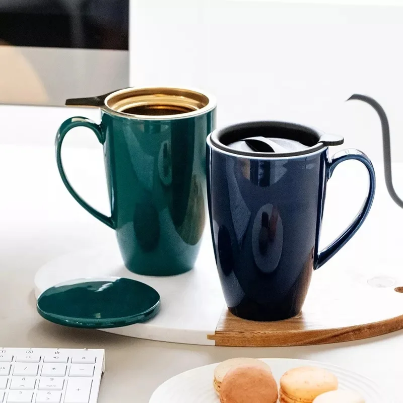 Custom 16oz Loose Leaf Tea Infuser Mug Ceramic Cup with Strainer