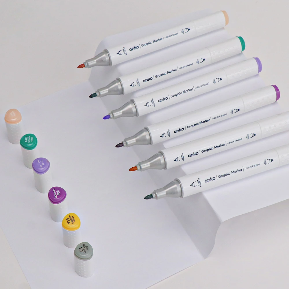 Non-toxic Paint Fineline Double Ended Sketch Markers Dual Tip Twin Drawing Alcohol Permanent Art Maga Marker Pen Set