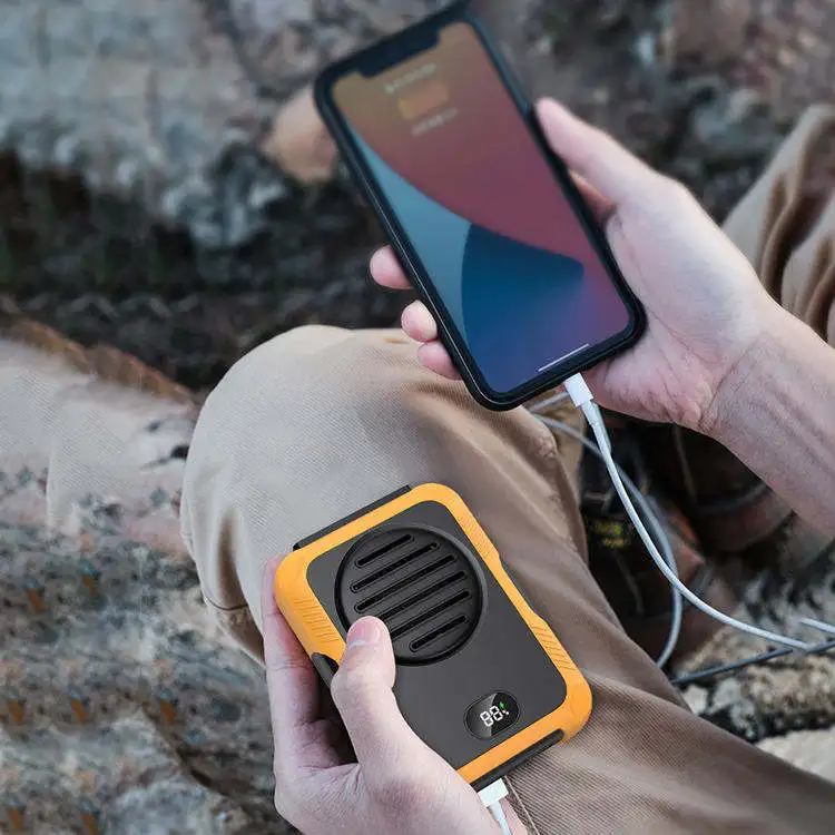 Mini Fan Portable Power Bank Battery Charger 2000mAh Outdoor Portable Hanging Fan Power Bank