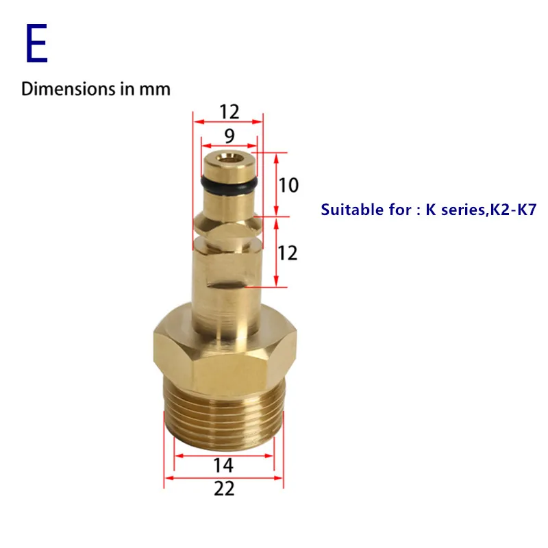 High pressure washer Car Washer Hose Connector Converter M22 14mm Thread for AR Patriot Daewoo Lavor Black Decker Bosch Bort