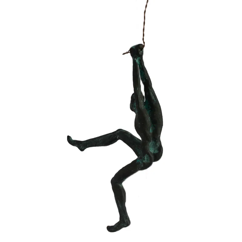 Home decor Handicraft Cast Iron Bronze Metal   family Figurine climbing  man  for  bar decor