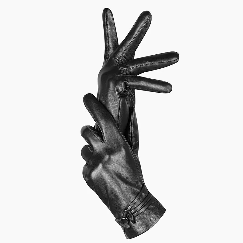 Custom  fashion ladies winter wear dressing touch screen genuine leather gloves
