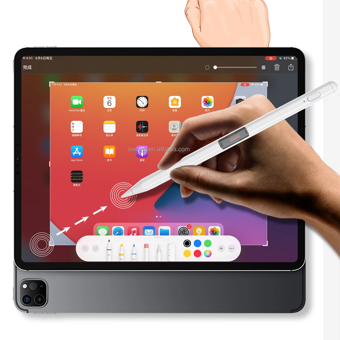 Ручка-стилус с магнитной зарядкой, функция наклона ладони, Мощный Заводской активный стилус