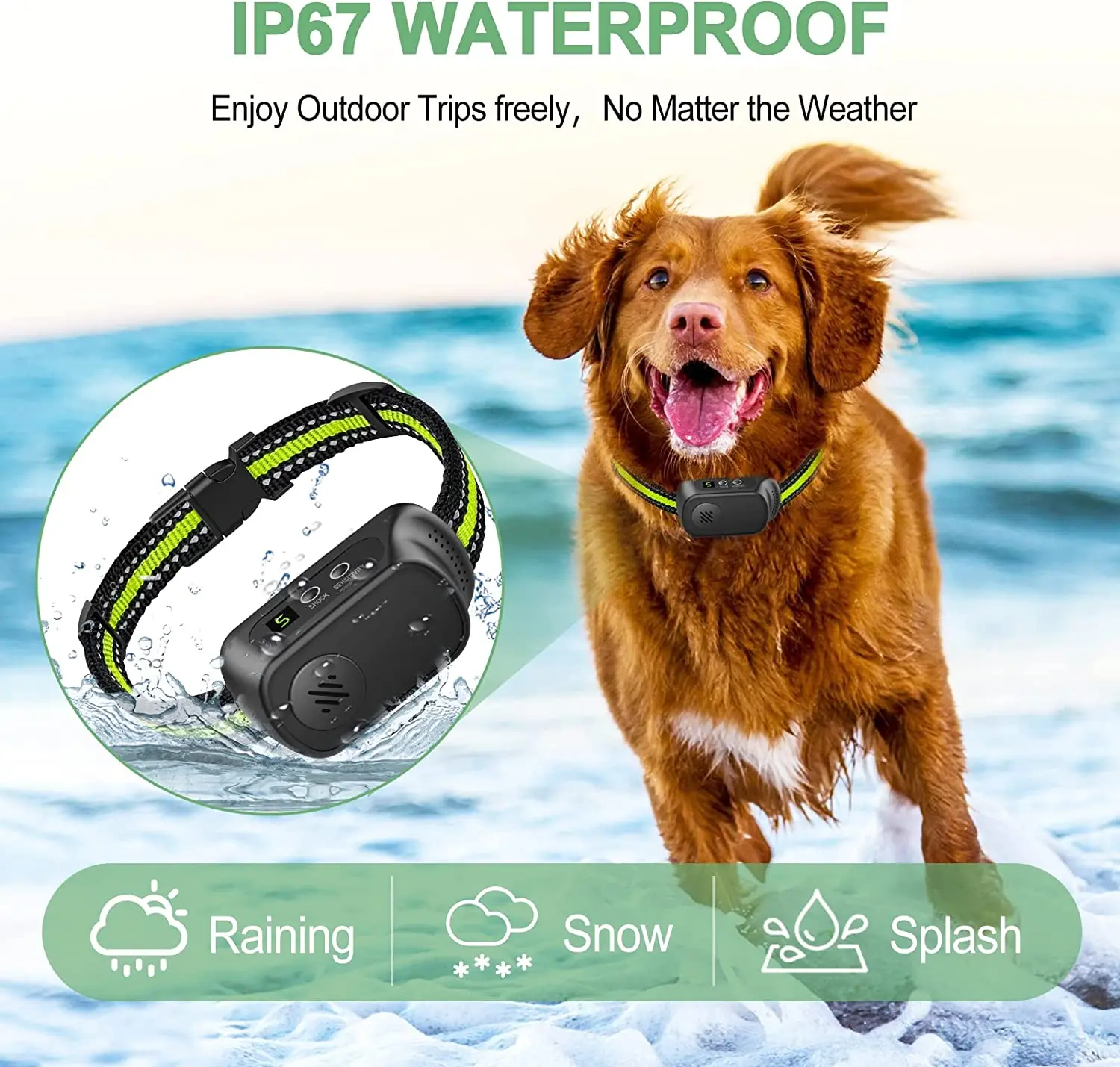IPetDog 5 Working Modes Anti Barking Dog Stop Dog Barking Collar