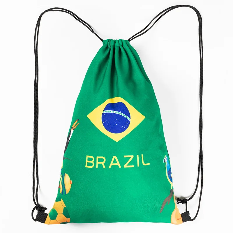 2022 Qatar World Cup Fan Supplies Flag Football Drawstring Backpack  World Cup Commemorative Gift